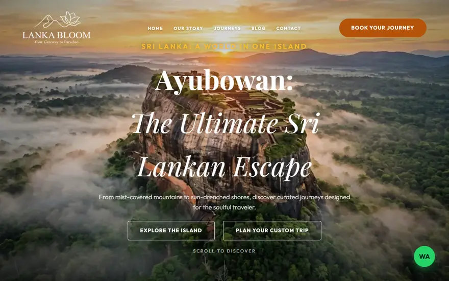 Lanka Bloom travel website